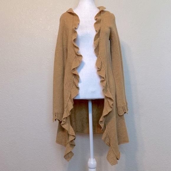Anthropologie Sparrow Wool + Angora Ruffle Cardigan - Picture 2 of 5
